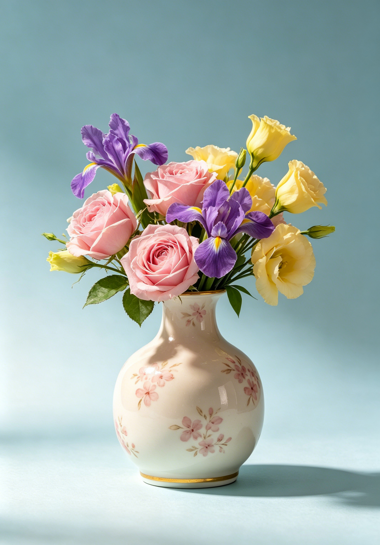 🌸✨ Pink Cherry Blossom Gold Rim Mini Porcelain Bud Vase